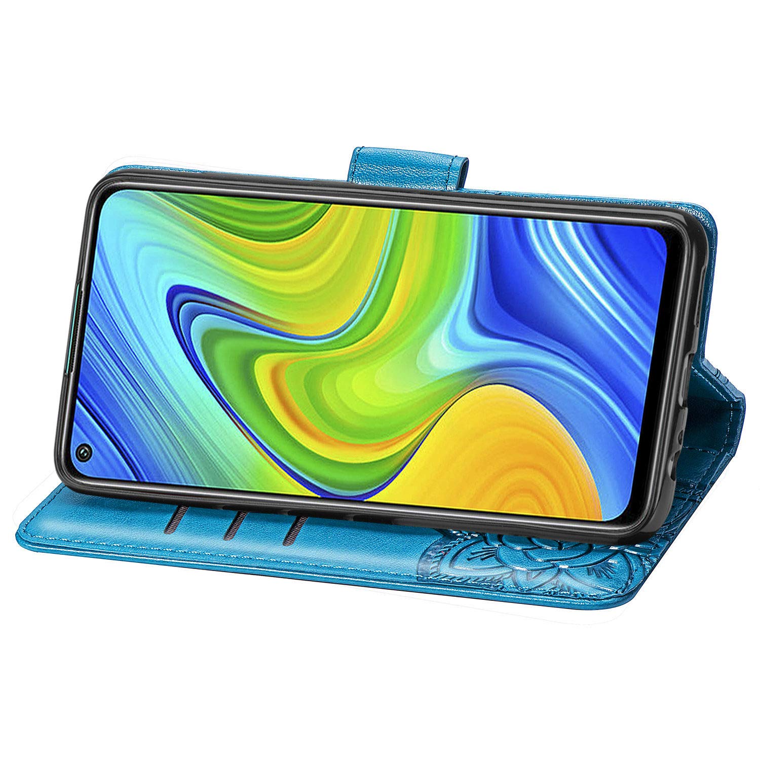 Xiaomi Redmi Note 9 Case,ZYZX 3D Butterfly Flower Wallet Leather